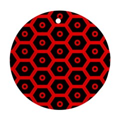 Red Bee Hive Texture Ornament (round) by Nexatart