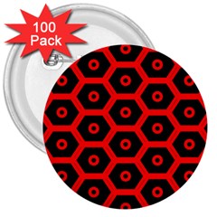 Red Bee Hive Texture 3  Buttons (100 Pack)  by Nexatart