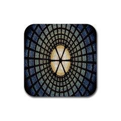 Stained Glass Colorful Glass Rubber Coaster (square) 