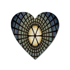 Stained Glass Colorful Glass Heart Magnet by Nexatart