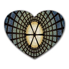 Stained Glass Colorful Glass Heart Mousepads by Nexatart