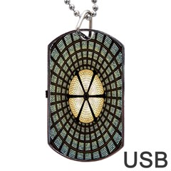 Stained Glass Colorful Glass Dog Tag Usb Flash (two Sides)