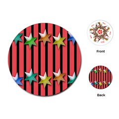 Star Christmas Greeting Playing Cards (round)  by Nexatart