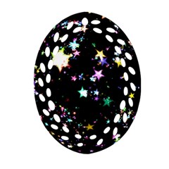 Star Ball About Pile Christmas Oval Filigree Ornament (two Sides) by Nexatart