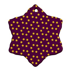 Star Christmas Red Yellow Snowflake Ornament (two Sides) by Nexatart