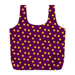 Star Christmas Red Yellow Full Print Recycle Bags (l)  by Nexatart