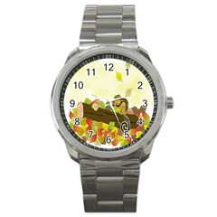 Squirrel Sport Metal Watch by Nexatart