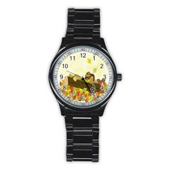 Squirrel Stainless Steel Round Watch by Nexatart