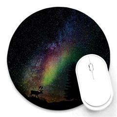 Starry Sky Galaxy Star Milky Way Round Mousepads by Nexatart