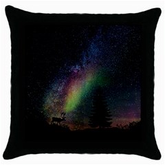 Starry Sky Galaxy Star Milky Way Throw Pillow Case (black) by Nexatart