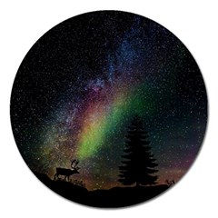 Starry Sky Galaxy Star Milky Way Magnet 5  (round) by Nexatart