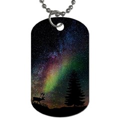 Starry Sky Galaxy Star Milky Way Dog Tag (two Sides) by Nexatart