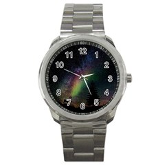 Starry Sky Galaxy Star Milky Way Sport Metal Watch by Nexatart