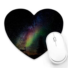 Starry Sky Galaxy Star Milky Way Heart Mousepads by Nexatart