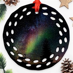 Starry Sky Galaxy Star Milky Way Ornament (round Filigree) by Nexatart