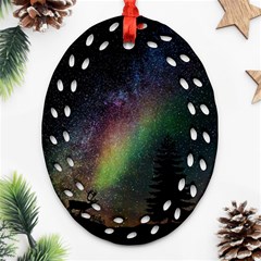 Starry Sky Galaxy Star Milky Way Oval Filigree Ornament (two Sides) by Nexatart