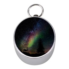 Starry Sky Galaxy Star Milky Way Mini Silver Compasses by Nexatart