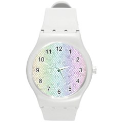 The Background Wallpaper Mosaic Round Plastic Sport Watch (m)