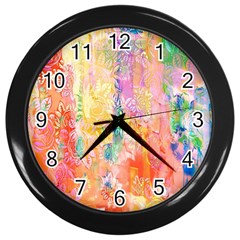 Watercolour Watercolor Paint Ink  Wall Clocks (black) by Nexatart