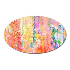 Watercolour Watercolor Paint Ink  Oval Magnet