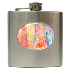 Watercolour Watercolor Paint Ink  Hip Flask (6 Oz) by Nexatart