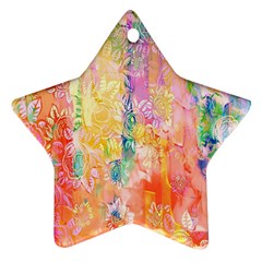 Watercolour Watercolor Paint Ink  Star Ornament (two Sides) by Nexatart