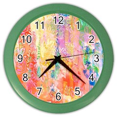 Watercolour Watercolor Paint Ink  Color Wall Clocks by Nexatart