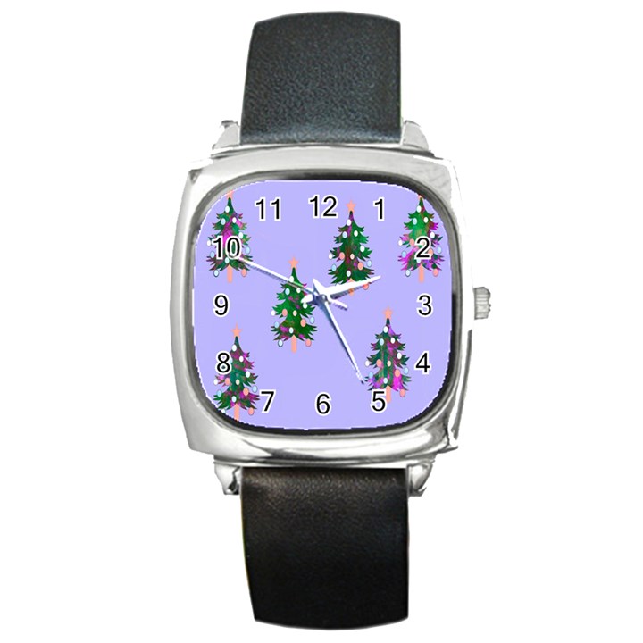 Watercolour Paint Dripping Ink  Square Metal Watch