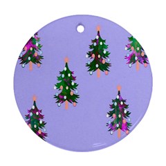 Watercolour Paint Dripping Ink  Round Ornament (Two Sides)