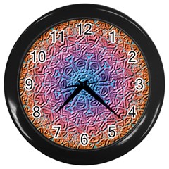 Tile Background Pattern Texture Wall Clocks (black) by Nexatart