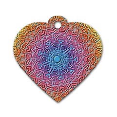 Tile Background Pattern Texture Dog Tag Heart (two Sides) by Nexatart