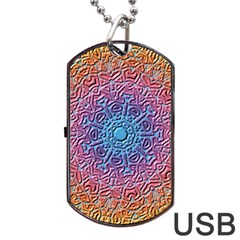 Tile Background Pattern Texture Dog Tag USB Flash (One Side)