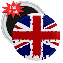 Uk Splat Flag 3  Magnets (100 Pack)