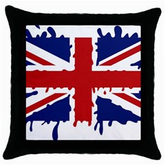 Uk Splat Flag Throw Pillow Case (black)