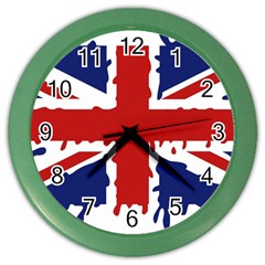 Uk Splat Flag Color Wall Clocks by Nexatart