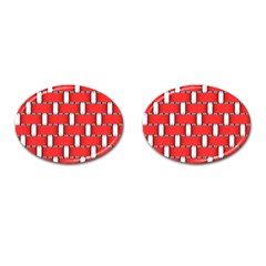 Weave And Knit Pattern Seamless Background Wallpaper Cufflinks (oval) by Nexatart