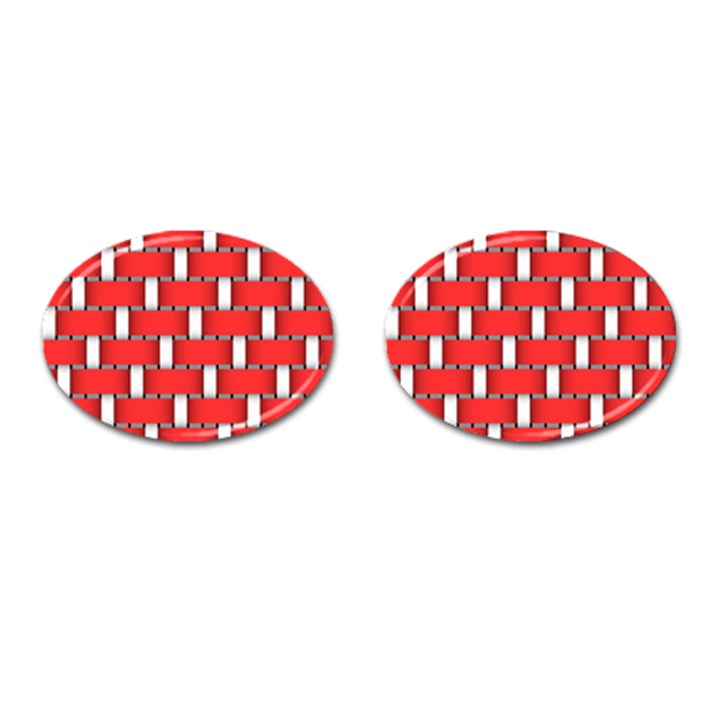 Weave And Knit Pattern Seamless Background Wallpaper Cufflinks (Oval)