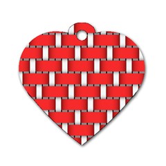 Weave And Knit Pattern Seamless Background Wallpaper Dog Tag Heart (one Side) by Nexatart