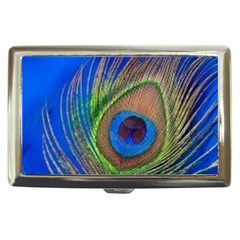 Blue Peacock Feather Cigarette Money Cases