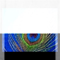 Blue Peacock Feather Rectangular Jigsaw Puzzl