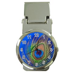 Blue Peacock Feather Money Clip Watches