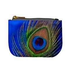 Blue Peacock Feather Mini Coin Purses