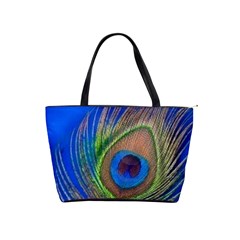 Blue Peacock Feather Shoulder Handbags by Amaryn4rt