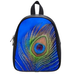 Blue Peacock Feather School Bags (small)  by Amaryn4rt