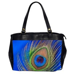 Blue Peacock Feather Office Handbags (2 Sides) 