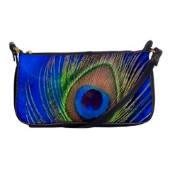 Blue Peacock Feather Shoulder Clutch Bags