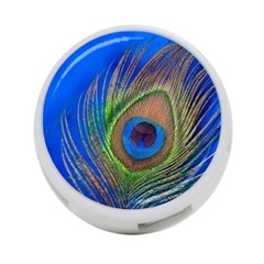 Blue Peacock Feather 4-Port USB Hub (One Side)