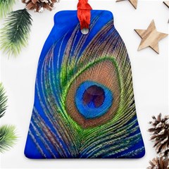 Blue Peacock Feather Bell Ornament (two Sides) by Amaryn4rt