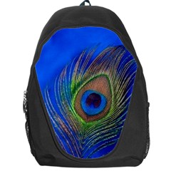 Blue Peacock Feather Backpack Bag