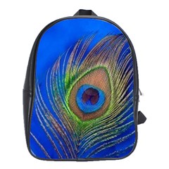 Blue Peacock Feather School Bags (XL) 